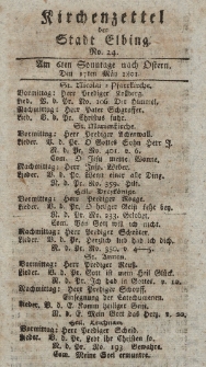 Kirchenzettel der Stadt Elbing, Nr. 24, 17 Mai 1801