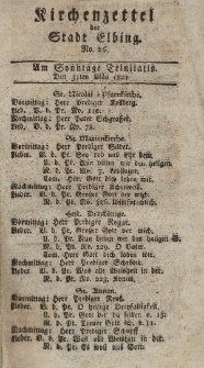 Kirchenzettel der Stadt Elbing, Nr. 26, 31 Mai 1801
