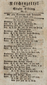 Kirchenzettel der Stadt Elbing, Nr. 35, 2 August 1801