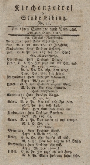 Kirchenzettel der Stadt Elbing, Nr. 44, 4 Oktober 1801