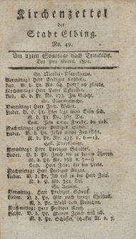 Kirchenzettel der Stadt Elbing, Nr. 49, 8 November 1801