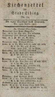 Kirchenzettel der Stadt Elbing, Nr. 50, 15 November 1801