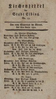Kirchenzettel der Stadt Elbing, Nr. 53, 6 Dezember 1801
