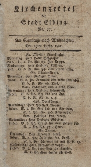 Kirchenzettel der Stadt Elbing, Nr. 57, 27 Dezember 1801