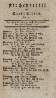 Kirchenzettel der Stadt Elbing, Nr. 6, 31 Januar 1802