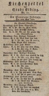 Kirchenzettel der Stadt Elbing, Nr. 21, 9 Mai 1802