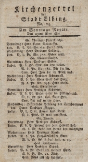 Kirchenzettel der Stadt Elbing, Nr. 24, 23 Mai 1802