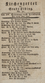 Kirchenzettel der Stadt Elbing, Nr. 30, 27 Juni 1802