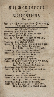 Kirchenzettel der Stadt Elbing, Nr. 31, 4 Juli 1802