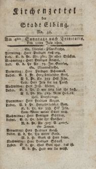 Kirchenzettel der Stadt Elbing, Nr. 32, 11 Juli 1802