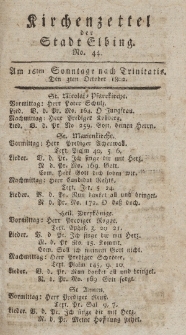 Kirchenzettel der Stadt Elbing, Nr. 44, 3 Oktober 1802