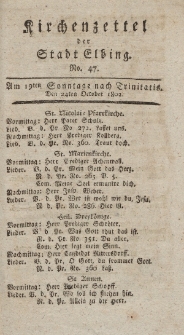 Kirchenzettel der Stadt Elbing, Nr. 47, 24 Oktober 1802