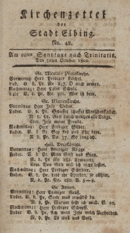 Kirchenzettel der Stadt Elbing, Nr. 48, 31 Oktober 1802