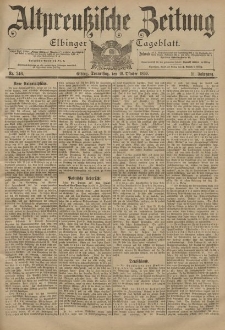 Altpreussische Zeitung, Nr. 246 Donnerstag 19 Oktober 1899, 51. Jahrgang