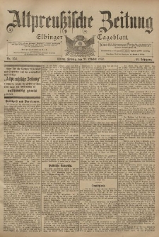 Altpreussische Zeitung, Nr. 253 Freitag 27 Oktober 1899, 51. Jahrgang