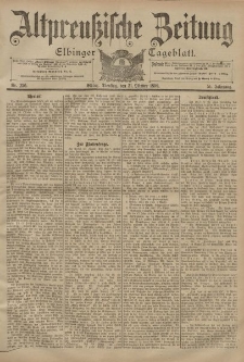 Altpreussische Zeitung, Nr. 256 Dienstag 31 Oktober 1899, 51. Jahrgang