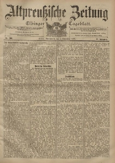Altpreussische Zeitung, Nr. 260 Sonnabend 4 November 1899, 51. Jahrgang