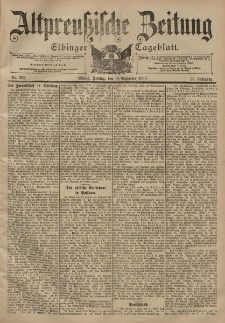 Altpreussische Zeitung, Nr. 265 Freitag 10 November 1899, 51. Jahrgang