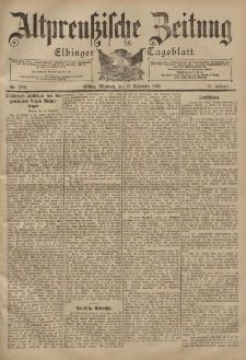 Altpreussische Zeitung, Nr. 269 Mittwoch 15 November 1899, 51. Jahrgang
