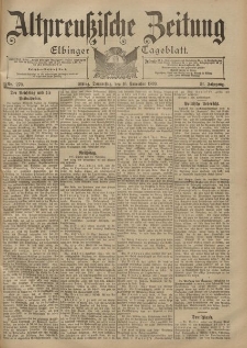 Altpreussische Zeitung, Nr. 270 Donnerstag 16 November 1899, 51. Jahrgang