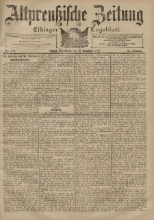 Altpreussische Zeitung, Nr. 272 Sonnabend 18 November 1899, 51. Jahrgang