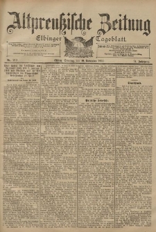 Altpreussische Zeitung, Nr. 273 Sonntag 19 November 1899, 51. Jahrgang