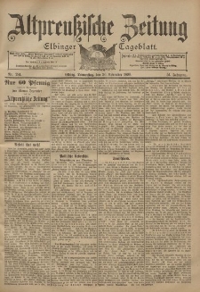 Altpreussische Zeitung, Nr. 281 Donnerstag 30 November 1899, 51. Jahrgang