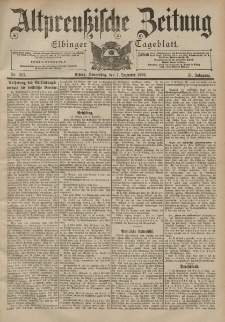 Altpreussische Zeitung, Nr. 287 Donnerstag 7 Dezember 1899, 51. Jahrgang