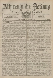 Altpreussische Zeitung, Nr. 293 Donnerstag 14 Dezember 1899, 51. Jahrgang