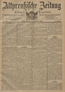 Altpreussische Zeitung, Nr. 298 Mittwoch 20 Dezember 1899, 51. Jahrgang