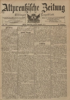 Altpreussische Zeitung, Nr. 303 Donnerstag 28 Dezember 1899, 51. Jahrgang