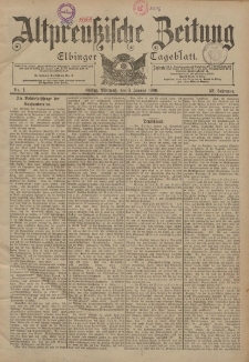 Altpreussische Zeitung, Nr. 1 Mittwoch 3 Januar 1900, 52. Jahrgang