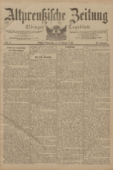 Altpreussische Zeitung, Nr. 2 Donnerstag 4 Januar 1900, 52. Jahrgang