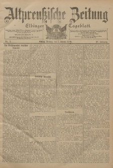 Altpreussische Zeitung, Nr. 3 Freitag 5 Januar 1900, 52. Jahrgang