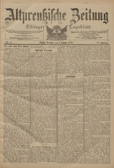 Altpreussische Zeitung, Nr. 6 Dienstag 9 Januar 1900, 52. Jahrgang