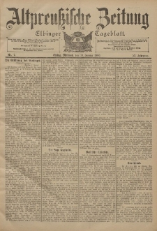 Altpreussische Zeitung, Nr. 7 Mittwoch 10 Januar 1900, 52. Jahrgang