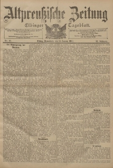 Altpreussische Zeitung, Nr. 10 Sonnabend 13 Januar 1900, 52. Jahrgang