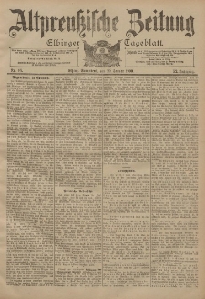 Altpreussische Zeitung, Nr. 16 Sonnabend 20 Januar 1900, 52. Jahrgang