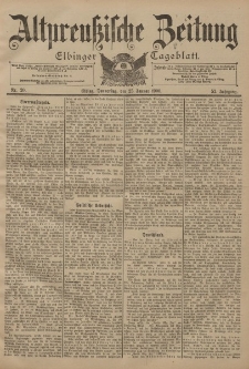 Altpreussische Zeitung, Nr. 20 Donnerstag 25 Januar 1900, 52. Jahrgang