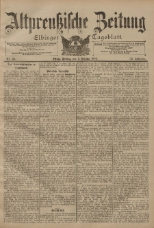 Altpreussische Zeitung, Nr. 33 Freitag 9 Februar 1900, 52. Jahrgang