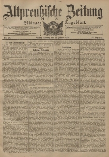 Altpreussische Zeitung, Nr. 36 Dienstag 13 Februar 1900, 52. Jahrgang