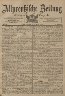 Altpreussische Zeitung, Nr. 38 Donnerstag 15 Februar 1900, 52. Jahrgang