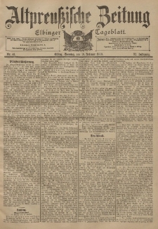 Altpreussische Zeitung, Nr. 41 Sonntag 18 Februar 1900, 52. Jahrgang