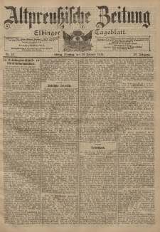 Altpreussische Zeitung, Nr. 42 Dienstag 20 Februar 1900, 52. Jahrgang