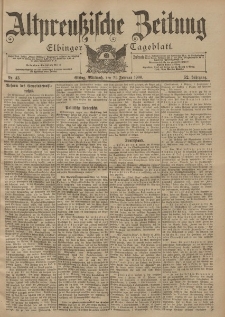 Altpreussische Zeitung, Nr. 43 Mittwoch 21 Februar 1900, 52. Jahrgang