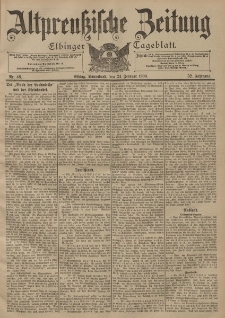 Altpreussische Zeitung, Nr. 46 Sonnabend 24 Februar 1900, 52. Jahrgang