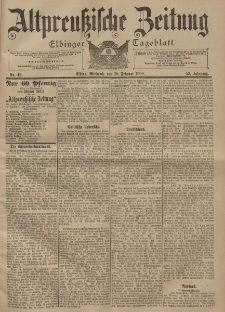 Altpreussische Zeitung, Nr. 49 Mittwoch 28 Februar 1900, 52. Jahrgang