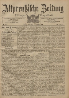 Altpreussische Zeitung, Nr. 50 Donnerstag 1 März 1900, 52. Jahrgang