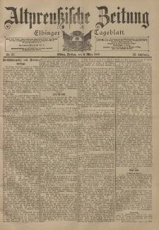 Altpreussische Zeitung, Nr. 57 Freitag 9 März 1900, 52. Jahrgang
