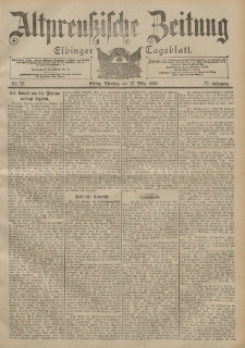 Altpreussische Zeitung, Nr. 72 Dienstag 27 März 1900, 52. Jahrgang
